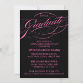 STIJLVOLE ELEGANTE SCRIPT AFSTUDEERPARTY UITNODIGI KAART (Voorkant)