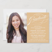 STIJLVOLE ELEGANTE SCRIPT AFSTUDEERPARTY UITNODIGI KAART (Voorkant)
