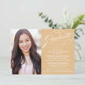 STIJLVOLE ELEGANTE SCRIPT AFSTUDEERPARTY UITNODIGI KAART (Staand voorkant)