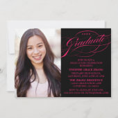 STIJLVOLE ELEGANTE SCRIPT AFSTUDEERPARTY UITNODIGI KAART (Voorkant)