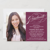 STIJLVOLE ELEGANTE SCRIPT AFSTUDEERPARTY UITNODIGI KAART (Voorkant)