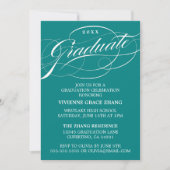 STIJLVOLE ELEGANTE SCRIPT AFSTUDEERPARTY UITNODIGI KAART (Voorkant)