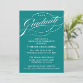 STIJLVOLE ELEGANTE SCRIPT AFSTUDEERPARTY UITNODIGI KAART (Staand voorkant)
