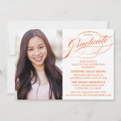 STIJLVOLE ELEGANTE SCRIPT AFSTUDEERPARTY UITNODIGI KAART (Voorkant)