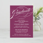 STIJLVOLE ELEGANTE SCRIPT AFSTUDEERPARTY UITNODIGI KAART (Staand voorkant)
