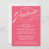 STIJLVOLE ELEGANTE SCRIPT AFSTUDEERPARTY UITNODIGI KAART (Voorkant)