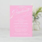 STIJLVOLE ELEGANTE SCRIPT AFSTUDEERPARTY UITNODIGI KAART (Staand voorkant)