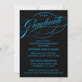 STIJLVOLE ELEGANTE SCRIPT AFSTUDEERPARTY UITNODIGI KAART (Voorkant)