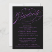 STIJLVOLE ELEGANTE SCRIPT AFSTUDEERPARTY UITNODIGI KAART (Voorkant)