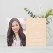 STIJLVOLE ELEGANTE SCRIPT AFSTUDEERPARTY UITNODIGI KAART (Staand voorkant)