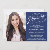 STIJLVOLE ELEGANTE SCRIPT AFSTUDEERPARTY UITNODIGI KAART (Voorkant)