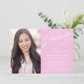STIJLVOLE ELEGANTE SCRIPT AFSTUDEERPARTY UITNODIGI KAART (Staand voorkant)