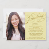 STIJLVOLE ELEGANTE SCRIPT AFSTUDEERPARTY UITNODIGI KAART (Voorkant)