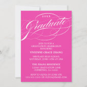 STIJLVOLE ELEGANTE SCRIPT AFSTUDEERPARTY UITNODIGI KAART (Voorkant)