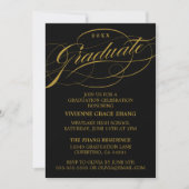 STIJLVOLE ELEGANTE SCRIPT AFSTUDEERPARTY UITNODIGI KAART (Voorkant)