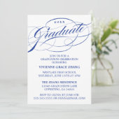 STIJLVOLE ELEGANTE SCRIPT AFSTUDEERPARTY UITNODIGI KAART (Staand voorkant)