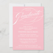 STIJLVOLE ELEGANTE SCRIPT AFSTUDEERPARTY UITNODIGI KAART (Voorkant)
