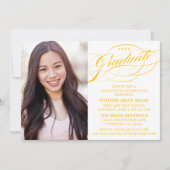 STIJLVOLE ELEGANTE SCRIPT AFSTUDEERPARTY UITNODIGI KAART (Voorkant)