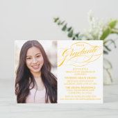 STIJLVOLE ELEGANTE SCRIPT AFSTUDEERPARTY UITNODIGI KAART (Staand voorkant)