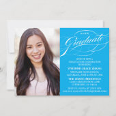 STIJLVOLE ELEGANTE SCRIPT AFSTUDEERPARTY UITNODIGI KAART (Voorkant)