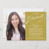 STIJLVOLE ELEGANTE SCRIPT AFSTUDEERPARTY UITNODIGI KAART (Voorkant)