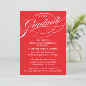 STIJLVOLE ELEGANTE SCRIPT AFSTUDEERPARTY UITNODIGI KAART (Staand voorkant)