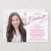 STIJLVOLE ELEGANTE SCRIPT AFSTUDEERPARTY UITNODIGI KAART (Voorkant)