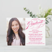 STIJLVOLE ELEGANTE SCRIPT AFSTUDEERPARTY UITNODIGI KAART (Staand voorkant)