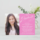 STIJLVOLE ELEGANTE SCRIPT AFSTUDEERPARTY UITNODIGI KAART (Staand voorkant)