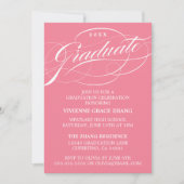 STIJLVOLE ELEGANTE SCRIPT AFSTUDEERPARTY UITNODIGI KAART (Voorkant)