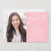 STIJLVOLE ELEGANTE SCRIPT AFSTUDEERPARTY UITNODIGI KAART (Voorkant)