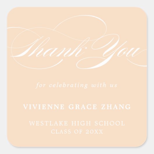 STIJLVOLE ELEGANTE SCRIPT BEDANKT STICKER (Voorkant)