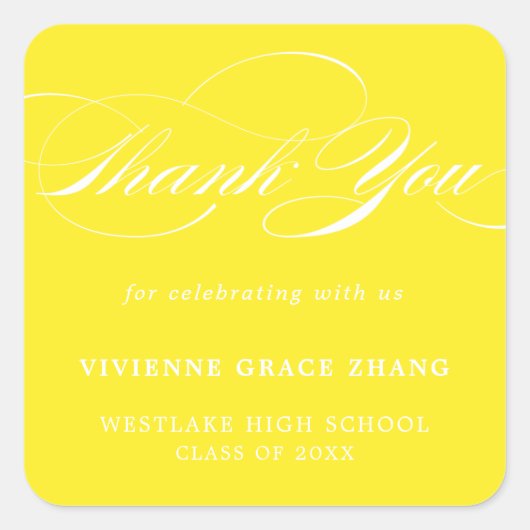 STIJLVOLE ELEGANTE SCRIPT BEDANKT STICKER (Voorkant)