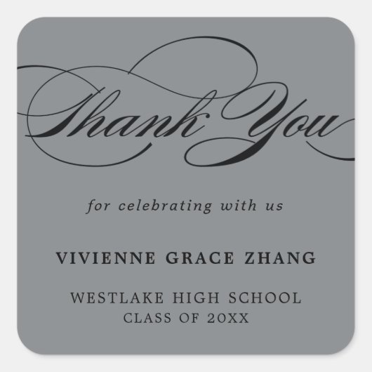 STIJLVOLE ELEGANTE SCRIPT BEDANKT STICKER (Voorkant)