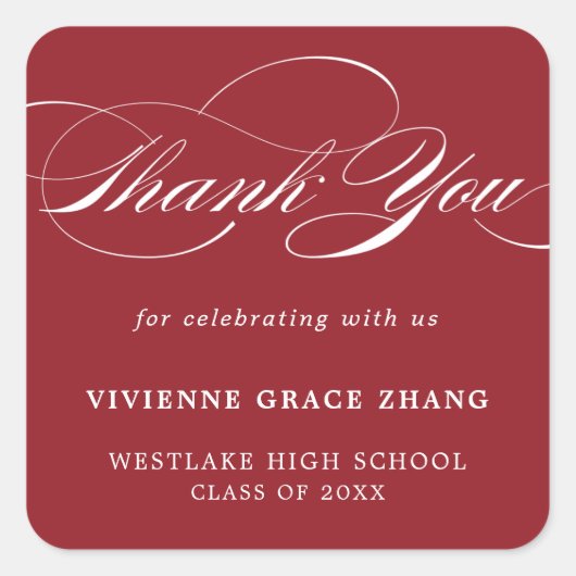 STIJLVOLE ELEGANTE SCRIPT BEDANKT STICKER (Voorkant)