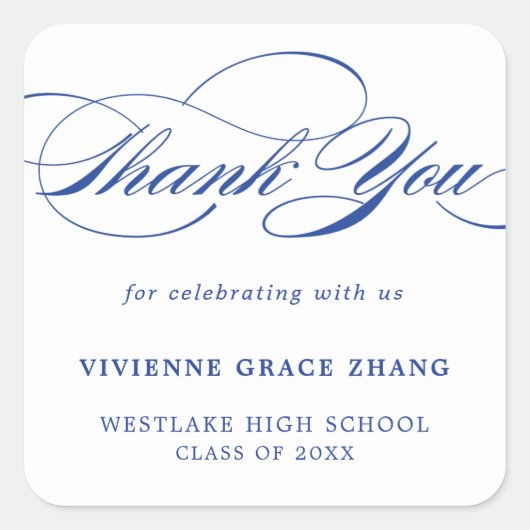 STIJLVOLE ELEGANTE SCRIPT BEDANKT STICKER (Voorkant)