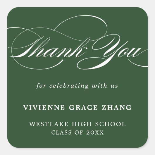 STIJLVOLE ELEGANTE SCRIPT BEDANKT STICKER (Voorkant)