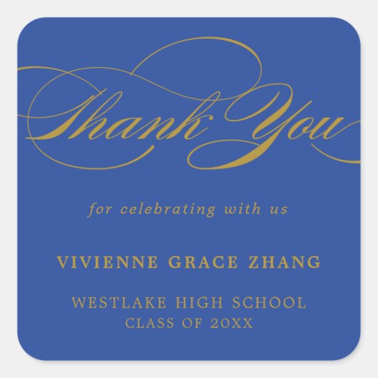 STIJLVOLE ELEGANTE SCRIPT BEDANKT STICKER (Voorkant)