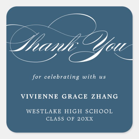 STIJLVOLE ELEGANTE SCRIPT BEDANKT STICKER (Voorkant)