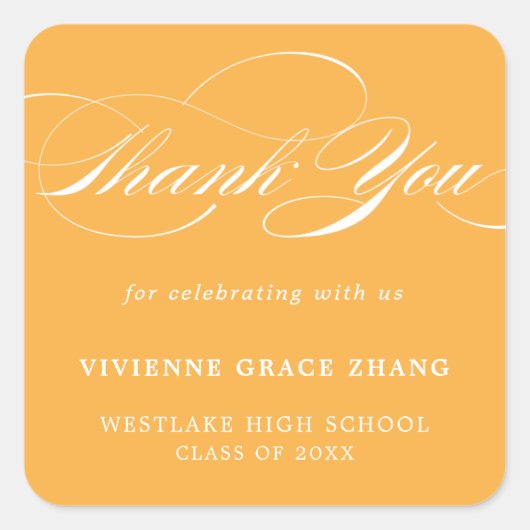 STIJLVOLE ELEGANTE SCRIPT BEDANKT STICKER (Voorkant)