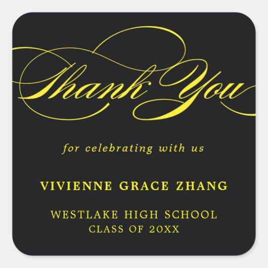 STIJLVOLE ELEGANTE SCRIPT BEDANKT STICKER (Voorkant)