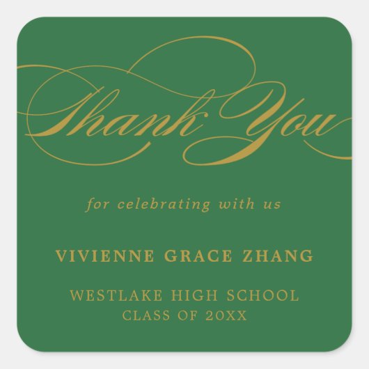 STIJLVOLE ELEGANTE SCRIPT BEDANKT STICKER (Voorkant)