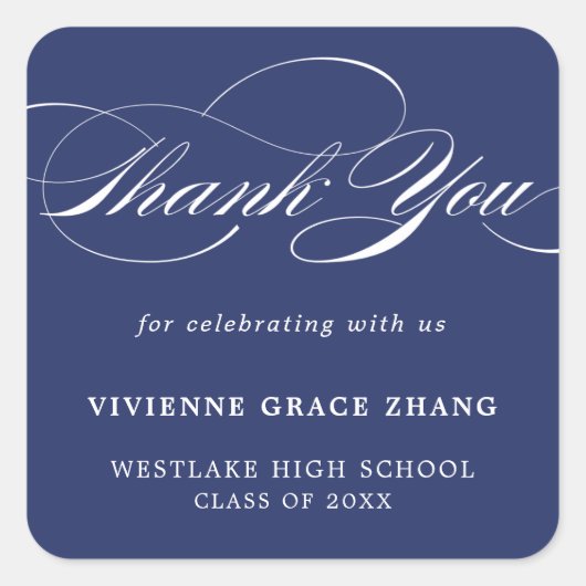 STIJLVOLE ELEGANTE SCRIPT BEDANKT STICKER (Voorkant)