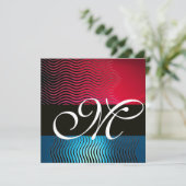 STIJLVOLE GOLVEN MONOGRAM,Blauw Saffier,Rood Bourg Kaart (Staand voorkant)