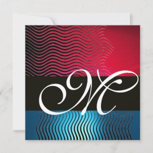 STIJLVOLE GOLVEN MONOGRAM,Blauw Saffier,Rood Bourg Kaart