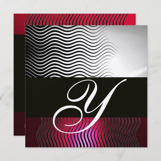 STIJLVOLE GOLVEN MONOGRAM, Goud Rood Robijn Bourgo Kaart (Voorkant / Achterkant)