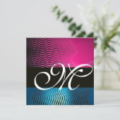 STIJLVOLE GOLVEN MONOGRAM,roze, blauwe saffier Kaart (Staand voorkant)