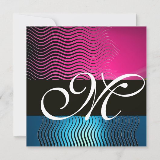 STIJLVOLE GOLVEN MONOGRAM,roze, blauwe saffier Kaart (Voorkant)