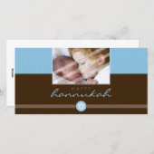 STIJLVOLE HANNUKKA PHOTOCARD :: stripedstitch 1L Feestdagenkaart (Voorkant / Achterkant)