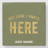 STIJLVOLE MODERNE AANGEPASTE LEGERGROENE GEVEREFIE STENEN ONDERZETTER (Voorkant)